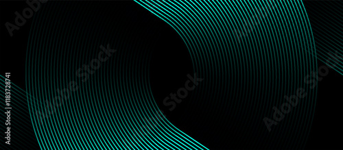 Abstract Dark Teal Circular Line Pattern Background for Modern Digital Art and Futuristic Graphic Design