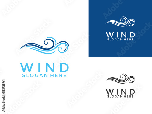 Elegant and simple wind, air, or wave logo design vector. Abstract Wind logo vector