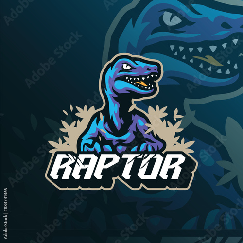 Raptor mascot logo design vector with modern illustration concept style for badge, emblem and t shirt printing. Angry raptor illustration for sport team.