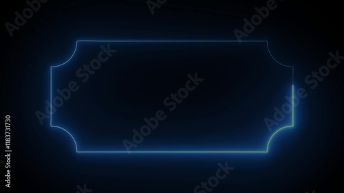 Blue Neon Tech Border Frame