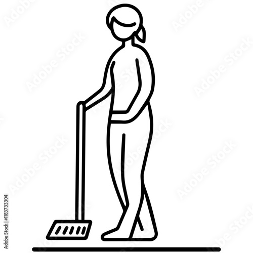 Download Cleaning Man Silhouette for Service-Themed Projects