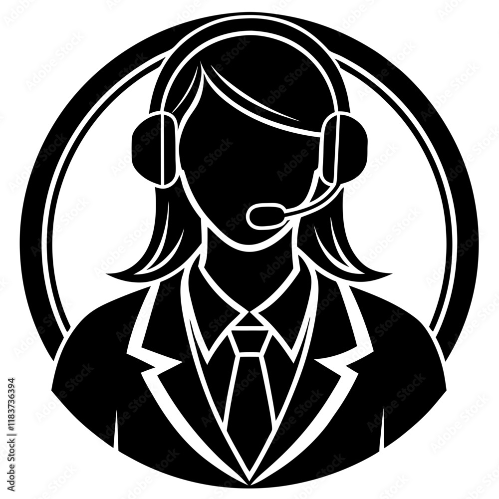 Customer Support Representative Vector Icon - Professional Business Design Customer Support Representative Vector Icon - Professional Business Design