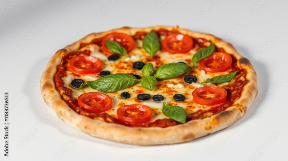 pizza, emphasizing vibrant complementary colors, balanced tones, and high contrast pizza, emphasizing vibrant complementary colors, balanced tones, and high contrast