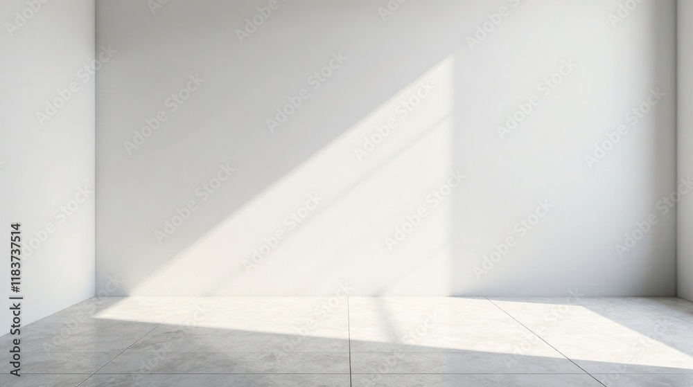 Empty Room with Sunlight Streaming Through Window Illuminating Plain Walls and Floor Empty Room with Sunlight Streaming Through Window Illuminating Plain Walls and Floor