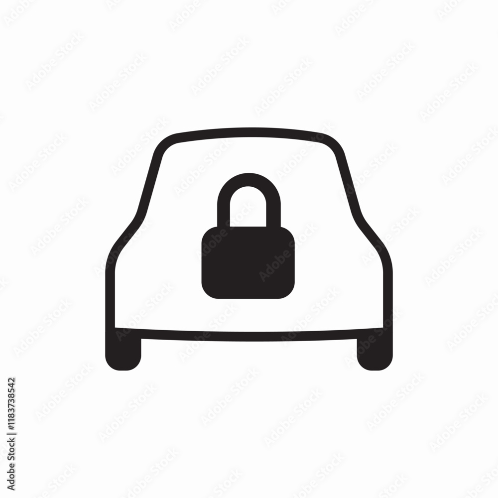 car lock security icon vector sign car lock security icon vector sign