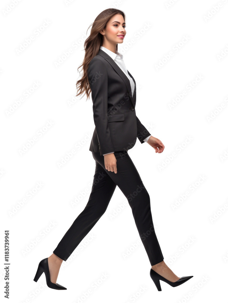 City business woman walking pose in transparent background City business woman walking pose in transparent background