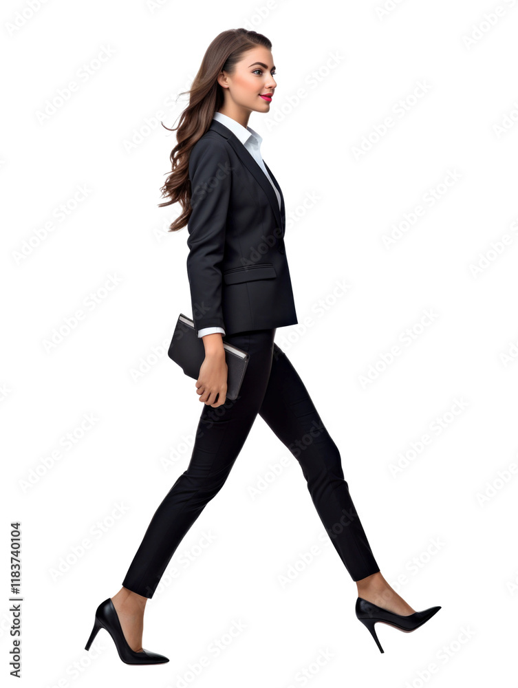 City business woman walking pose in transparent background City business woman walking pose in transparent background