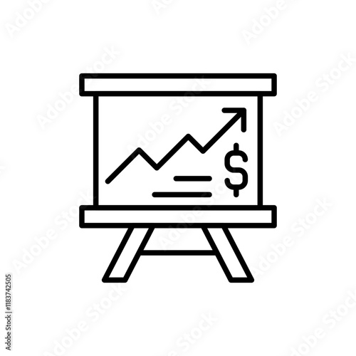 Financial planning outline icons, minimalist vector illustration ,simple transparent graphic element .Isolated on white background