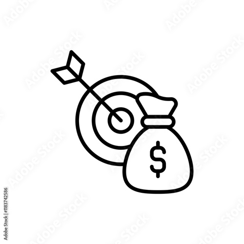 Financial planning outline icons, minimalist vector illustration ,simple transparent graphic element .Isolated on white background
