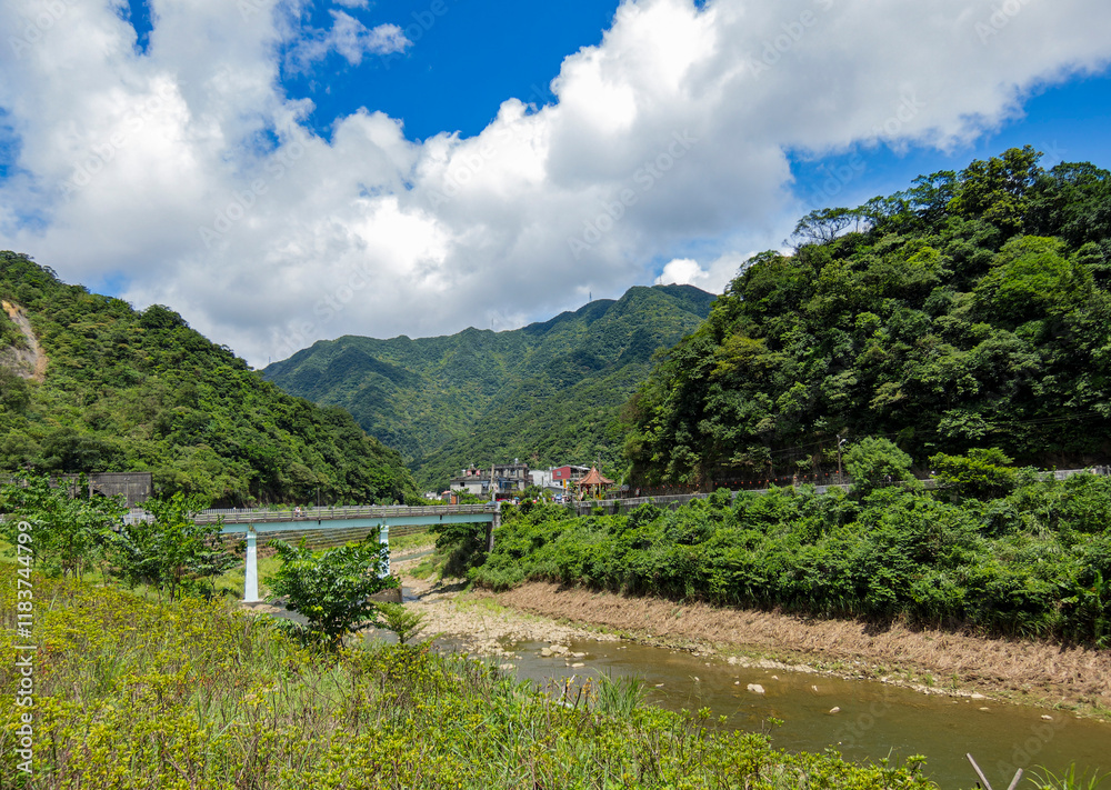 Daytime view of landscape of Shifen District