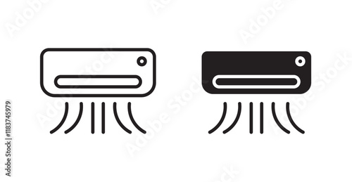 Air conditioner icon set vector graphics designs