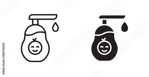 Baby shampoo icon set vector graphics designs photo