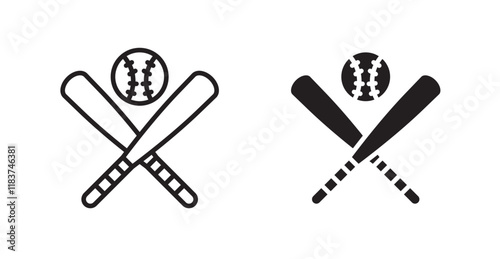 Baseball icon set vector graphics designs