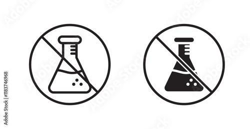 Chemical free signs set vector graphics designs