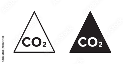 CO2 warning signs set vector graphics designs