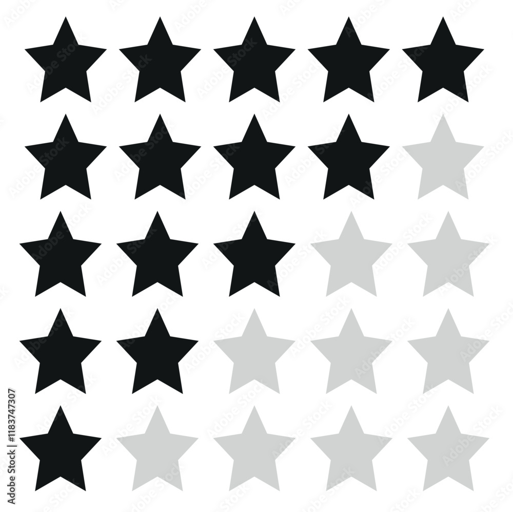 star rating icon collection 1,2,3,4,5 stars rating. linear style. vector icons star rating icon collection 1,2,3,4,5 stars rating. linear style. vector icons