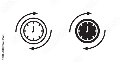 Course of time icon set vector graphics designs