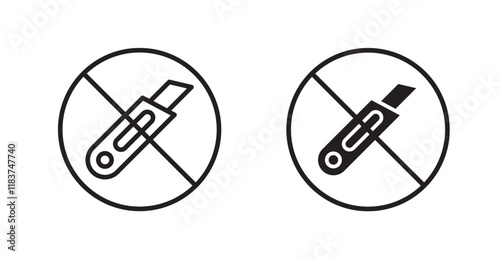 Do not cut sign vector set vector graphics designs