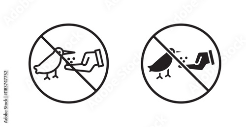 Do not feed birds sign vector set vector graphics designs