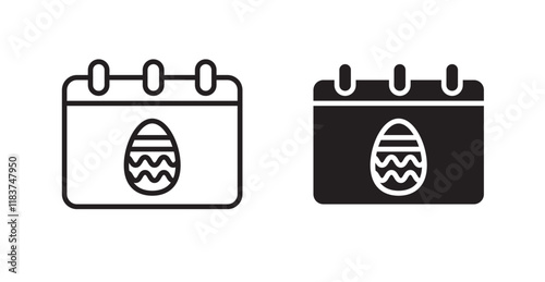 Easter calendar icon set vector graphics designs