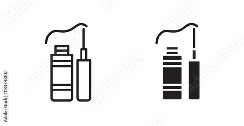 Eyeliner icon set vector graphics designs