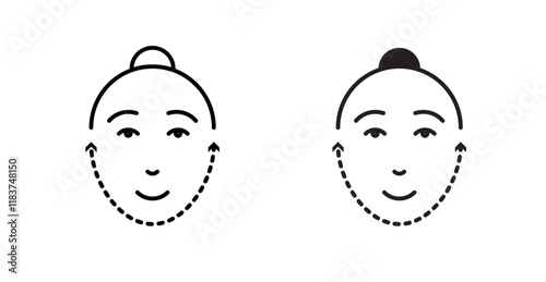 Facelifting procedure icon set vector graphics designs