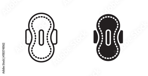 Feminine hygiene pad icon set vector graphics designs