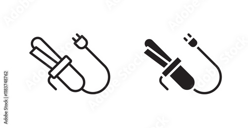 Hair curler icon set vector graphics designs