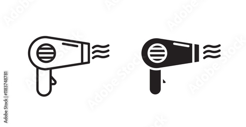 Hair dryer icon set vector graphics designs