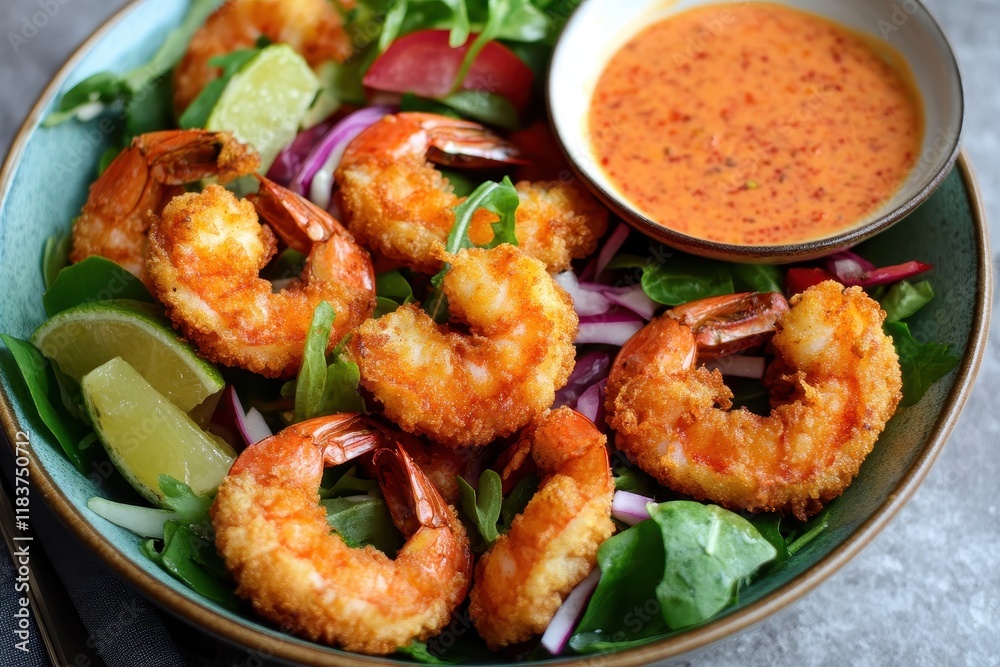 Prawn salad dressing fried crisp Prawn salad dressing fried crisp