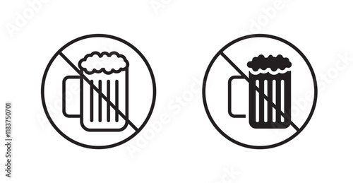 No alcohol sign vector set vector graphics designs