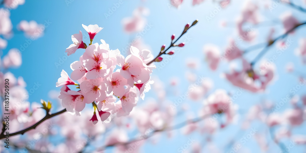 Cherry blossoms, delicate pink petals, spring bloom, soft blue sky, bokeh background, macro photography, branch detail, natural light, shallow depth of field, pastel colors, floral beauty, seasonal Cherry blossoms, delicate pink petals, spring bloom, soft blue sky, bokeh background, macro photography, branch detail, natural light, shallow depth of field, pastel colors, floral beauty, seasonal