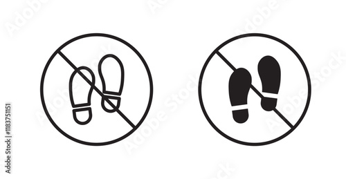 No foot print sign vector set vector graphics designs