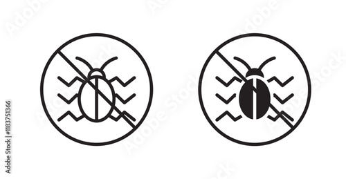 No parasitic insects sign vector set vector graphics designs