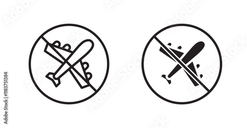 No plane sign vector set vector graphics designs