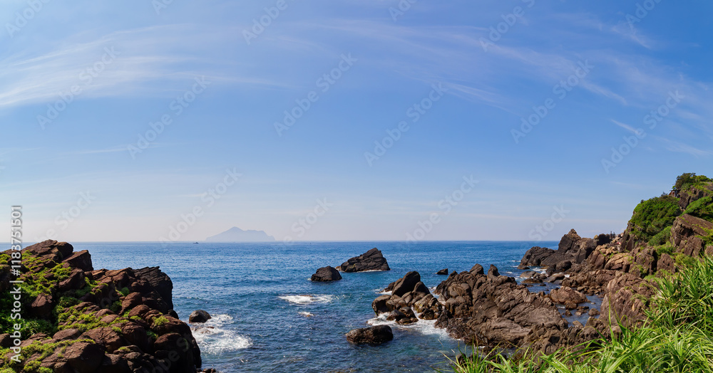 Beautiful sunny landscape of Beiguan Tidal Park