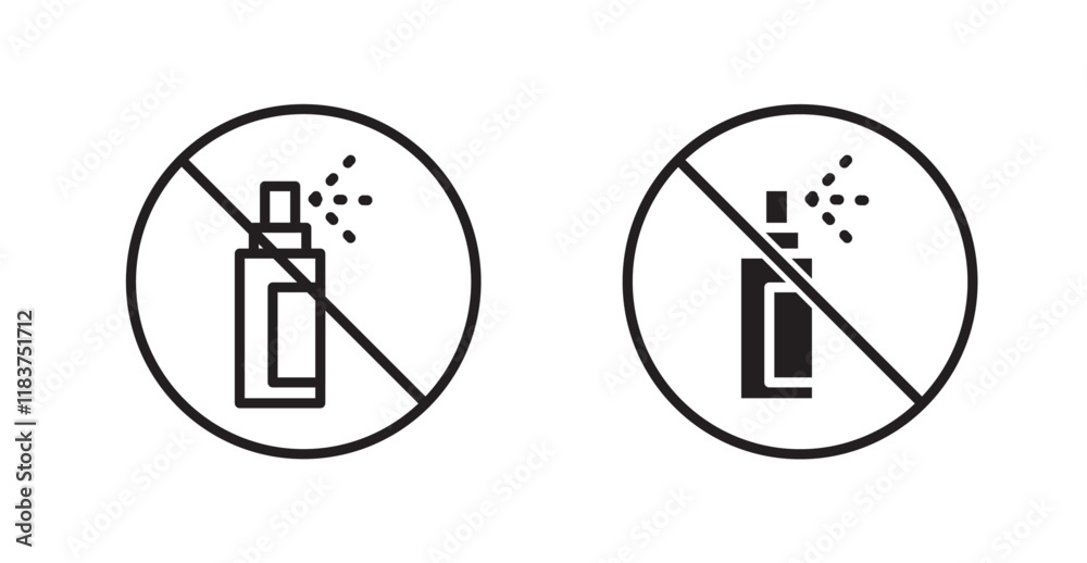 No spray can allowed sign vector set vector graphics designs No spray can allowed sign vector set vector graphics designs
