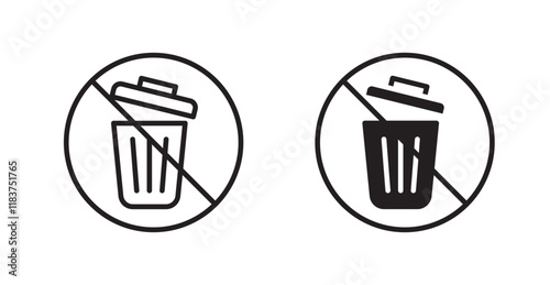 No trash sign vector set vector graphics designs