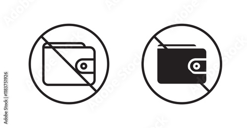 No wallet sign vector set vector graphics designs