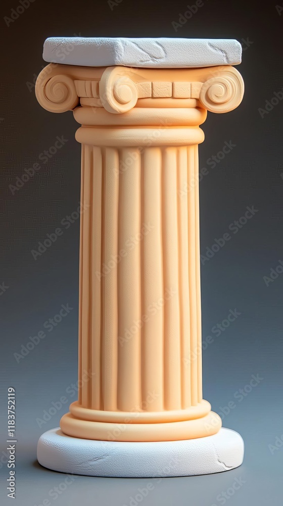 Classical Fluted Column with Capital and Base Classical Fluted Column with Capital and Base