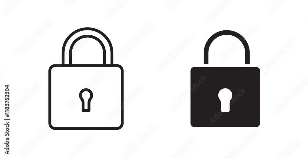 Padlock icon set vector graphics designs Padlock icon set vector graphics designs