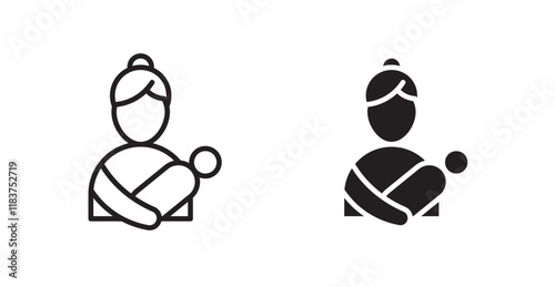 Postnatal care icon set vector graphics designs