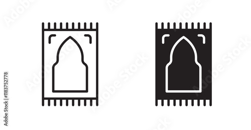 Prayer rug icon set vector graphics designs