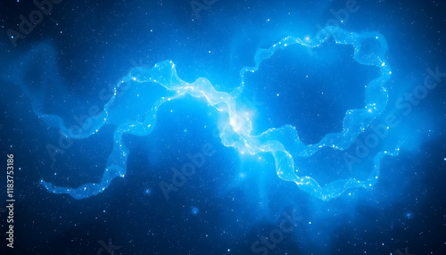 Cosmic nebula, vibrant blue gas clouds, bright shining star, deep space, celestial light, ethereal glow, astral formation, galactic dust, stellar nursery, cosmic energy, starry background, heavenly  photo