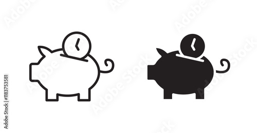 Save time icon set vector graphics designs