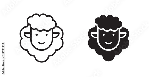 Sheep icon set vector graphics designs