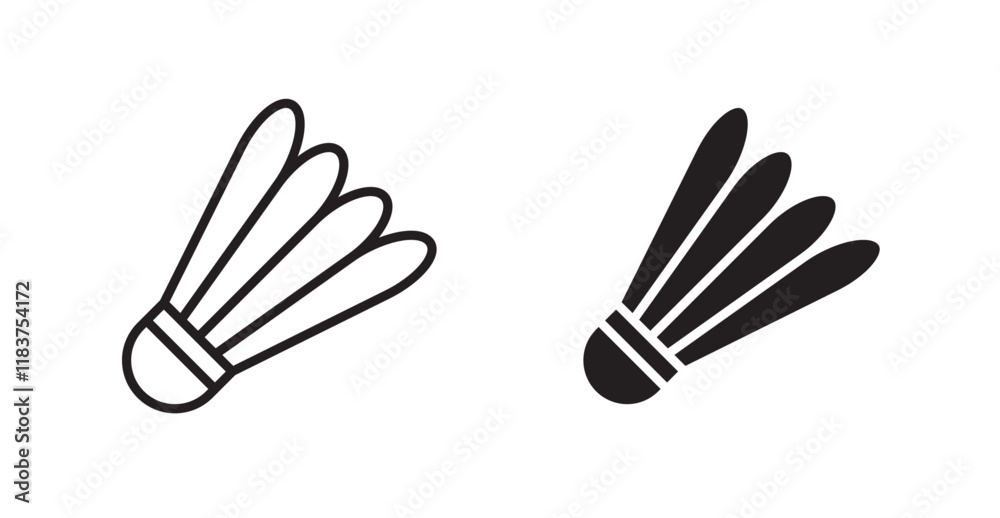 Shuttlecock icon set vector graphics designs Shuttlecock icon set vector graphics designs