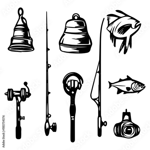 Fishing Life: Silhouette of Fisherman for Nature and Outdoor Graphics