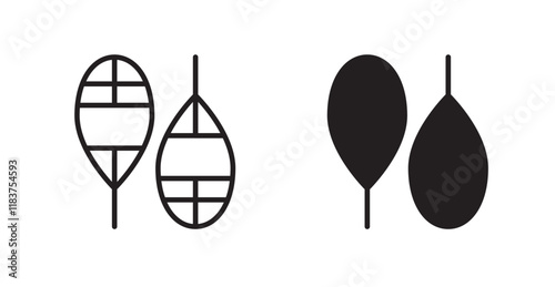 Snowshoes icon set vector graphics designs