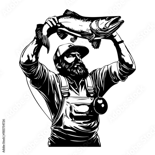 Royalty-Free Fisherman Silhouette for Commercial Use